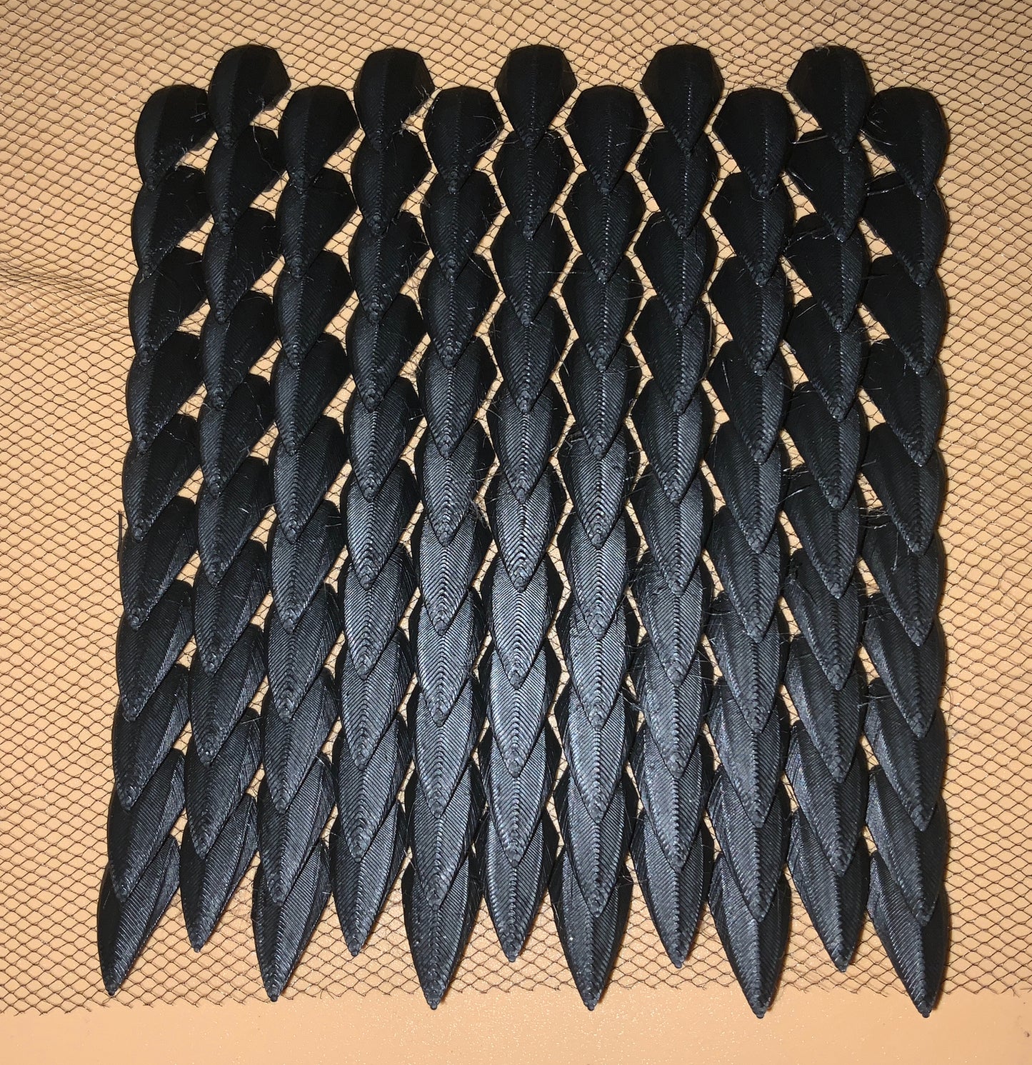 Dragon Scales on Sheets of Mesh Fabric! Great for shoulders, bracers, hand armor, cosplay, etc.! Ready to glue or sew! 3d Print!