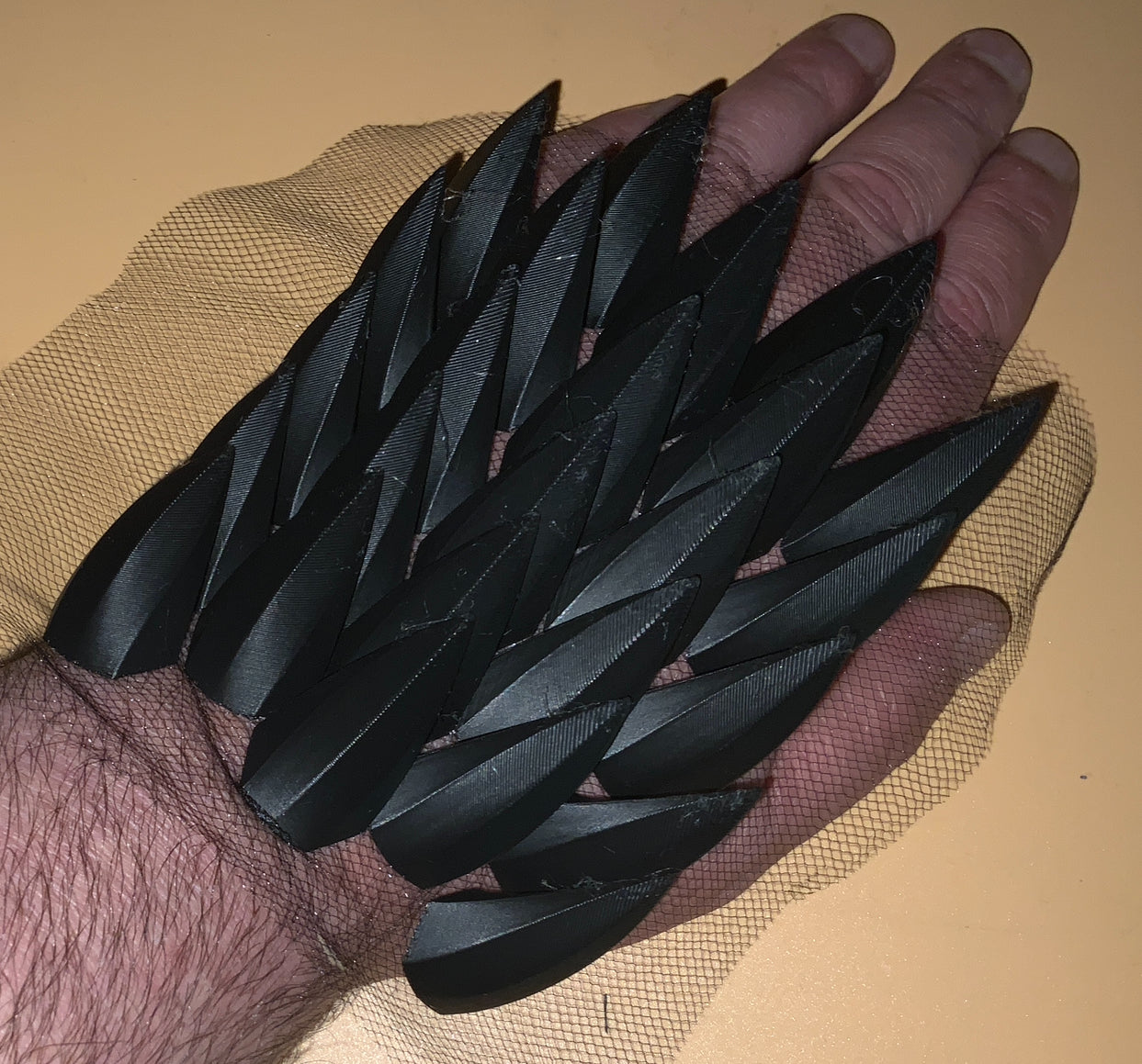 Dragon Scales on Sheets of Mesh Fabric! Great for shoulders, bracers, hand armor, cosplay, etc.! Ready to glue or sew! 3d Print!