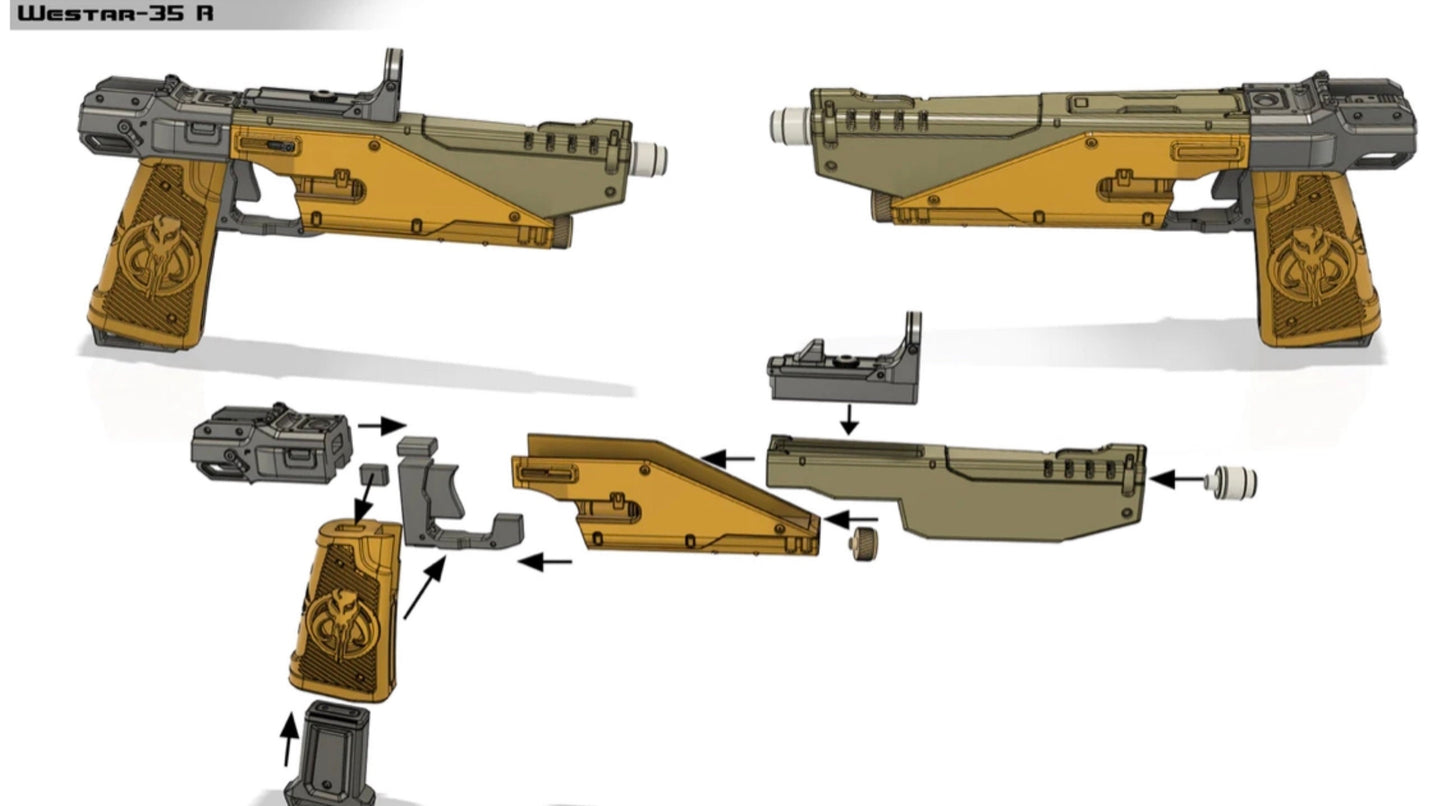 Westar 35 Mandalorian Blaster Model Kit! DIY! Physical Item!